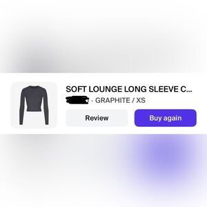 SKIMS - Soft Lounge Long Sleeve Crop Top - Graphite XS